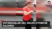 İzmir’de vatandaşlar geç gelen otobüse saldırdı