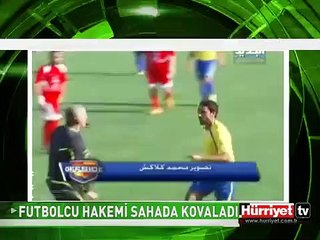 SARI KART GÖREN FUTBOLCU HAKEME SALDIRDI