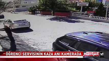 GAZİANTEP'DEKİ ÖĞRENCİ SERVİSİNİN KAZA ANI SANİYE SANİYE KAMERADA