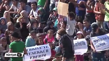 Otogar'daki sığınmacılar : Yeni hayat için lütfen geçişimize izin verin