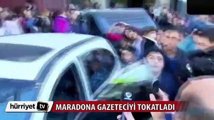 Maradona eski sevgilisine göz kırpan gazeteciyi tokatladı!