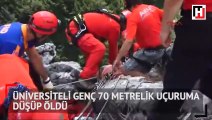 Üniversiteli genç 70 metrelik uçuruma düşüp öldü