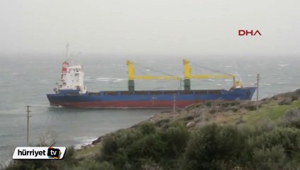 Yük gemisi karaya oturdu