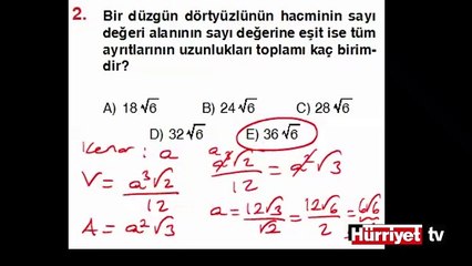 GEOMETRİ SORULARININ ÇÖZÜMLERİ