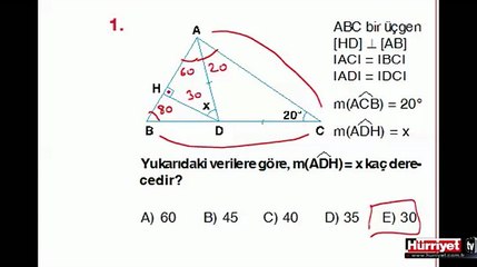 GEOMETRİ SORULARININ ÇÖZÜMLERİ