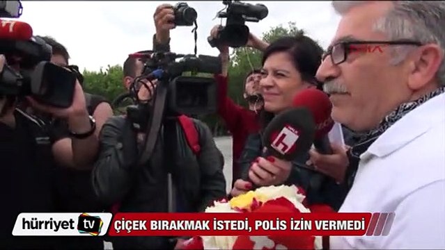 Gezi Parkı'na çiçek bırakmak istedi polis izin vermedi