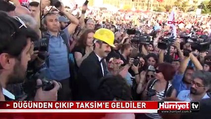 DÜĞÜNDEN ÇIKIP TAKSİM'E GELDİLER