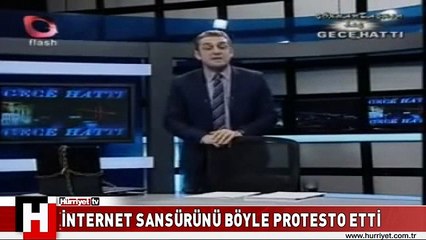 İNTERNET YASAĞINA CANLI YAYINDA İLGİNÇ PROTESTO
