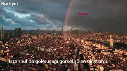 İstanbul'da gökkuşağı görsel şölen oluşturdu