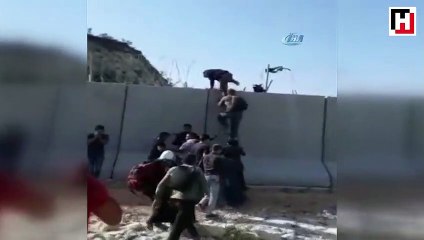 Türkiye sınırından çok çarpıcı görüntüler geldi