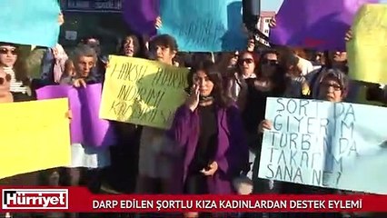 Darp edilen şortlu kıza kadınlardan destek eylemi