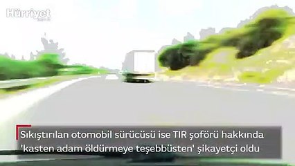 Mersin'de TIR şoförünün tehlikeli yolculuğu kamerada