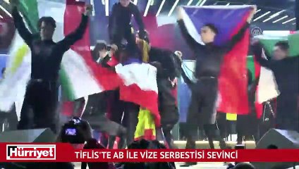 Tiflis'te AB ile vize serbestisi sevinci