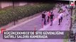 Küçükçekmece'de site güvenliğine satırlı saldırı kamerada