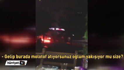 Polisten göstericilere ilginç tepki