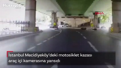 Mecidiyeköy'de motosiklet kazası! O anlar kamerada