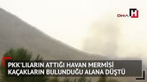 PKK'lı teröristlerin attığı havan mermisi, kaçakların bulunduğu alana düştü