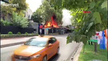 Haliç Üniversitesi'nin bahçesindeki restoranda yangın