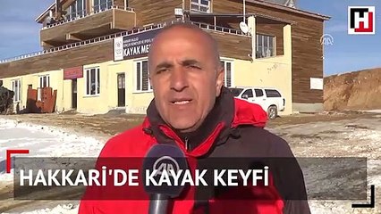 Hakkari'de 2 bin 800 rakımda kayak keyfi