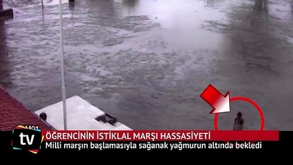 İlkokul öğrencisinin İstiklal Marşı hassasiyeti