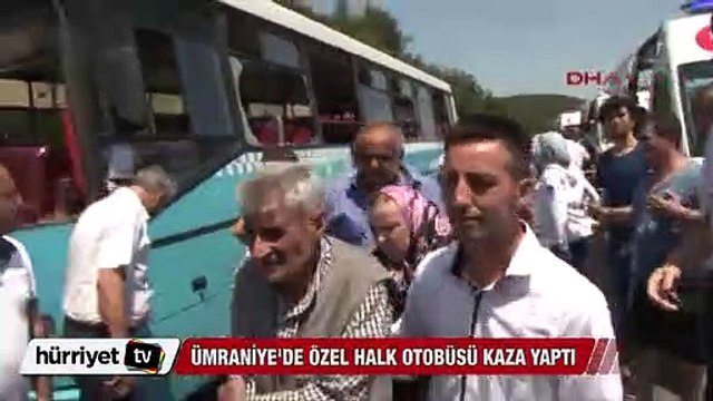 Ümraniye'de halk otobüsü kaza yaptı