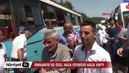 Ümraniye'de halk otobüsü kaza yaptı