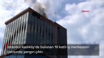 Son dakika haber... Kadıköy'de 10 katlı iş merkezinde yangın