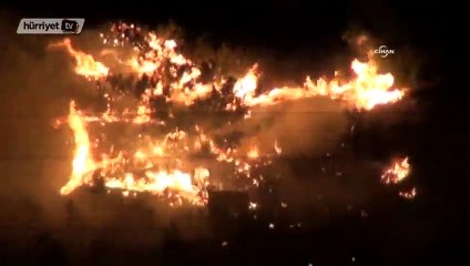 Ormandaki yangına polis de TOMA ile müdahale etti