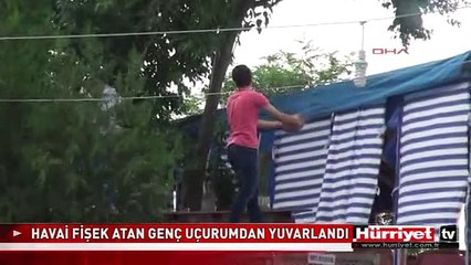POLİSİN KOVALADIĞI HAVAİ FİŞEK ATAN GENÇ UÇURUMDAN YUVARLANDI