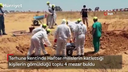 Terhune kentinde Hafter milislerin katlettiği kişilerin gömüldüğü toplu 4 mezar buldu.