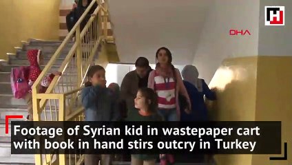 Footage of Syrian kid in wastepaper cart with book in hand stirs outcry in Turkey