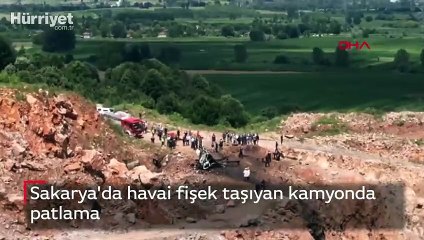 Sakarya'da havai fişek taşıyan kamyonda patlama