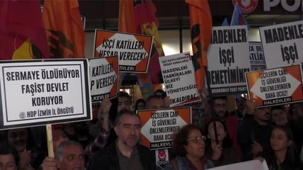 İzmir'de 'maden faciası' protestosu: "Madeni mezarlığa çeviren sizsiniz!"