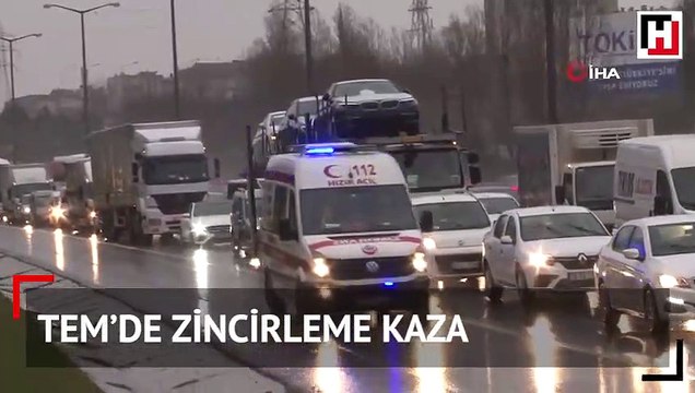 TEM otoyolu Halkalı mevkiinde 5 aracın karıştığı zincirleme kaza