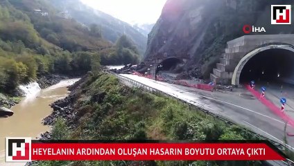 Heyelanın ardından oluşan hasarın boyutu ortaya çıktı
