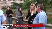 Hastane yolunda kaza şoku