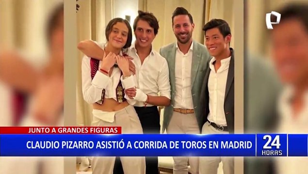 Claudio Pizarro estuvo en tradicional corrida de toros, en Madrid