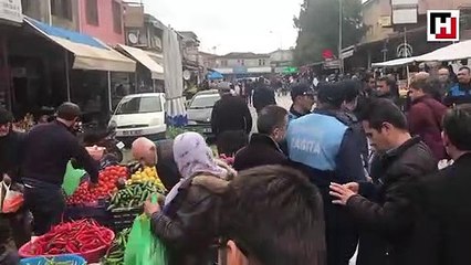 Hatay'da pazarcı esnafıyla zabıta arasında gerginlik