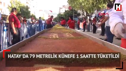 Hatay'da 79 metrelik künefe 1 saatte tüketildi