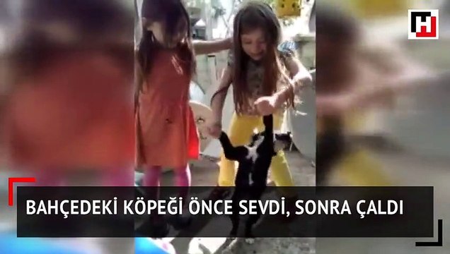 Bahçedeki köpeği önce sevdi, sonra çaldı