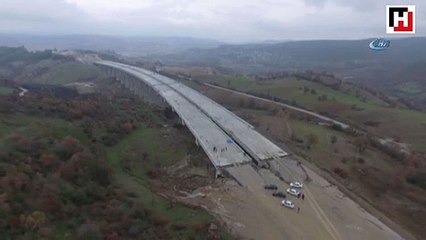 İstanbul-İzmir otobanının Balıkesir etabı havadan görüntülendi