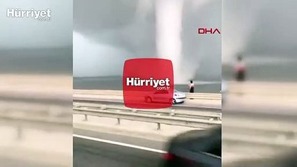 İstanbul'da hortumun ortasında dehşeti yaşadılar