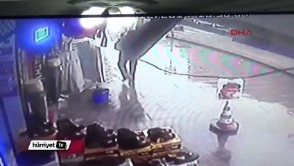 Mağazadaki hırsızlık güvenlik kamerasında