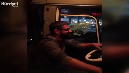TIR sürerken horon oynadı, ehliyetine el konuldu