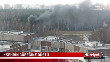 RUSYA'DA ASKERİ HELİKOPTER ŞEHRİN GÖBEĞİNE DÜŞTÜ