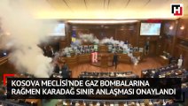 Kosova Meclisi'nde gaz bombalarına rağmen Karadağ sınır anlaşması onaylandı