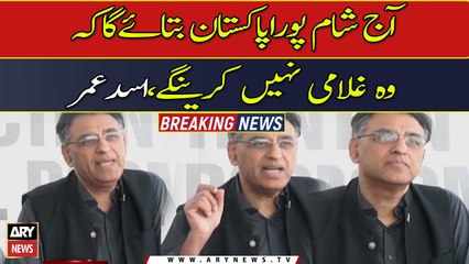 Whole Pakistan will give message of 'no slavery' today: Asad Umar