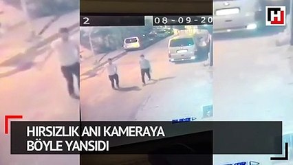 Hırsızlık anı kameraya  böyle yansıdı