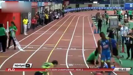 Bitiş çizgisinde talihsiz kaza