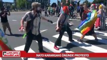 NATO karargahı önünde protesto